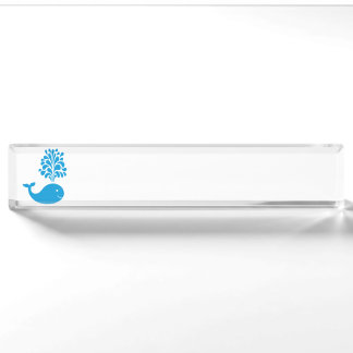 Funny whale desk name plate