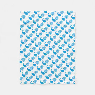 Funny whale fleece blanket