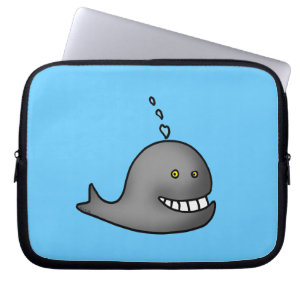 Funny whale laptop sleeve