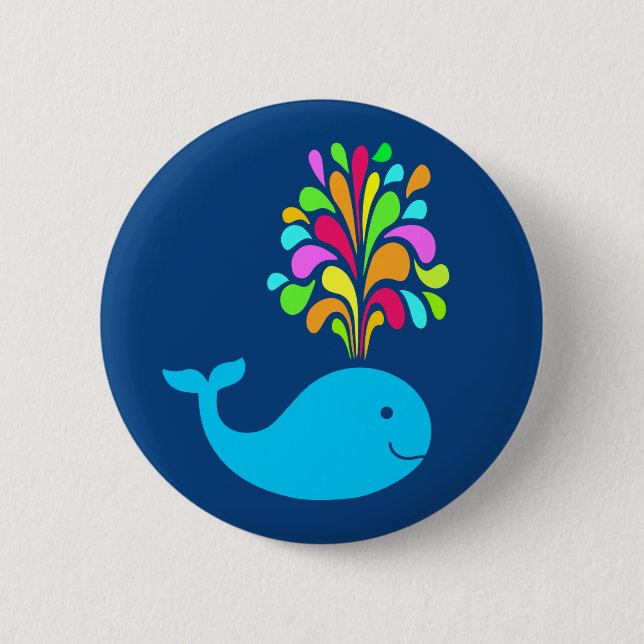 Funny whale pinback button (Front)