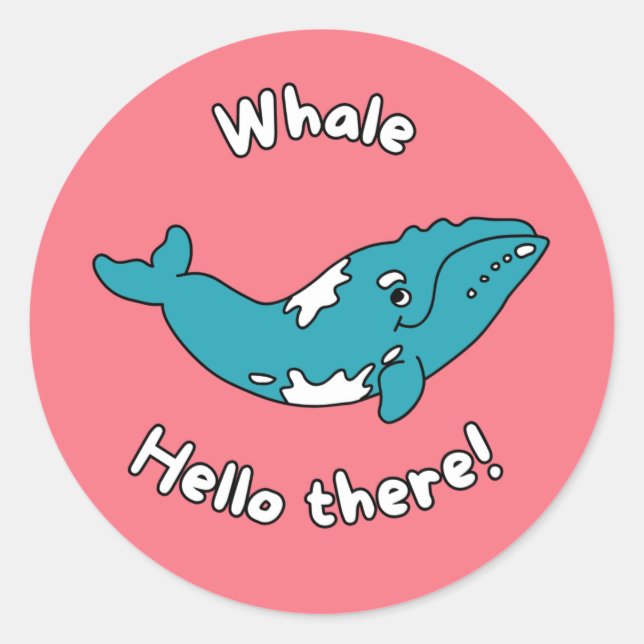 Funny Whale Pun Sticker – Cute Ocean Animal (Front)