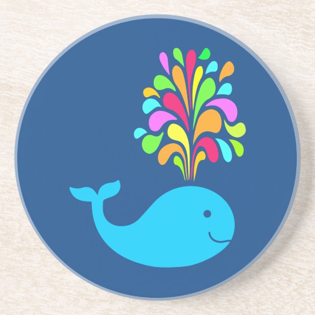 Funny whale sandstone coaster (Front)