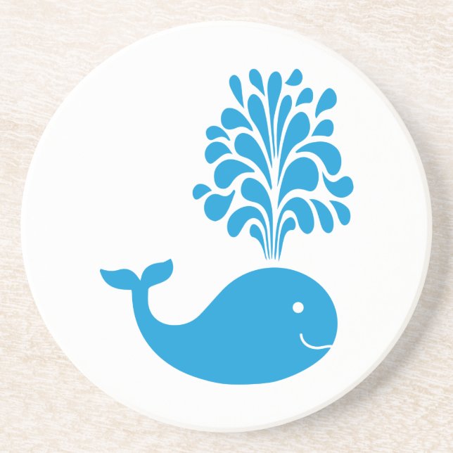 Funny whale sandstone coaster (Front)
