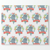 Funny Whale Shark Christmas Wrapping Paper (Flat)