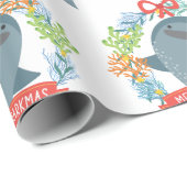 Funny Whale Shark Christmas Wrapping Paper (Roll Corner)