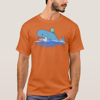 Funny Whale Shirt With Bird 1