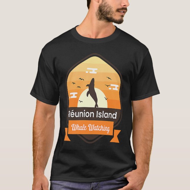 Funny Whale Watching Réunion Island Ocean Marine B T-Shirt (Front)