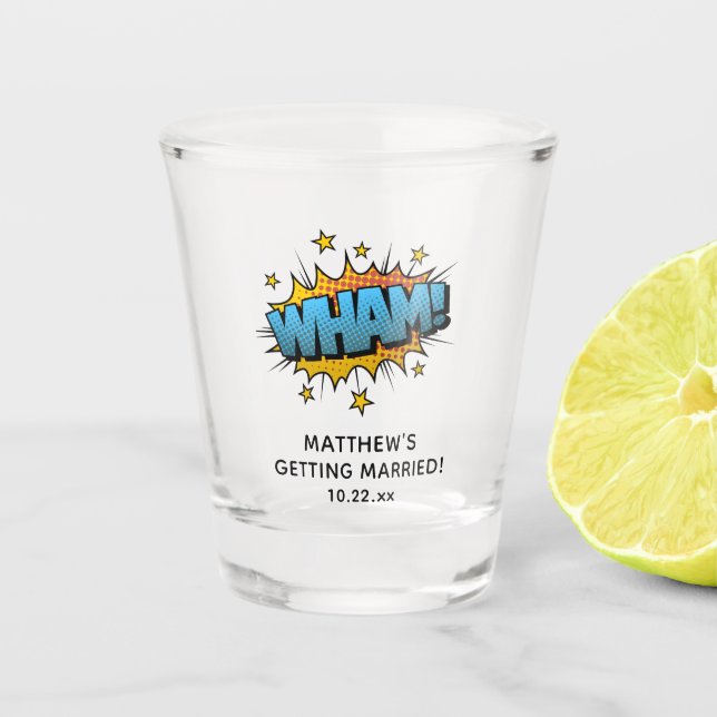 Funny Wham Bachelor Party Wedding Favor Shot Glass (Front)