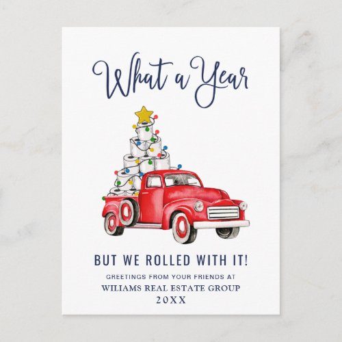Funny What a Year Christmas Corporate Postcard