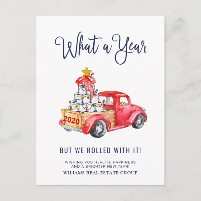 Funny What a Year Christmas Corporate Postcard (Front)