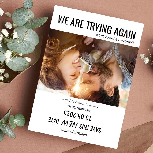 Funny What Could Go Wrong Rescheduled Wedding New Save The Date