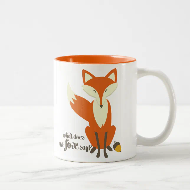 Funny What Does The Fox Say Illustration Mug | Zazzle