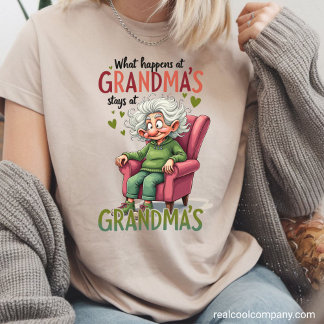 Funny What Happens at Grandma Stays Tri-Blend Shirt