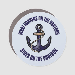 Funny What Happens on the Pontoon Vacation Trip Car Magnet