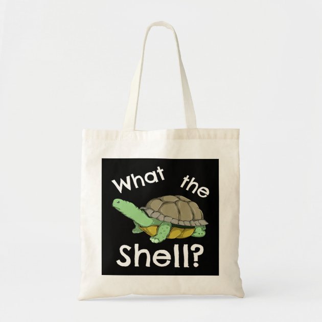 Funny What the Shell Pun Joke Turtle Tortoise Love Tote Bag Zazzle