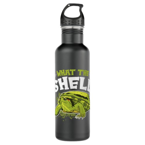 Funny What The Shell Turtle Design For Tortoise Lo Stainless Steel Water Bottle