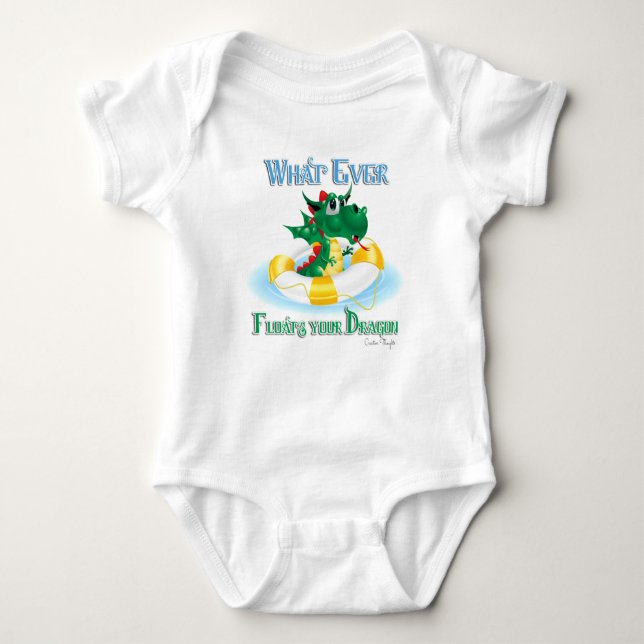 Funny Whatever Floats Your Dragon Baby Bodysuit (Front)
