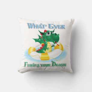 Funny Whatever Floats Your Dragon Throw Pillow