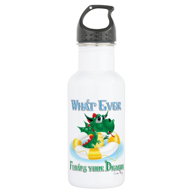 Funny Whatever Floats Your Dragon Water Bottle (Front)