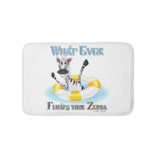 Funny Whatever Floats your Zebra Bathroom Mat