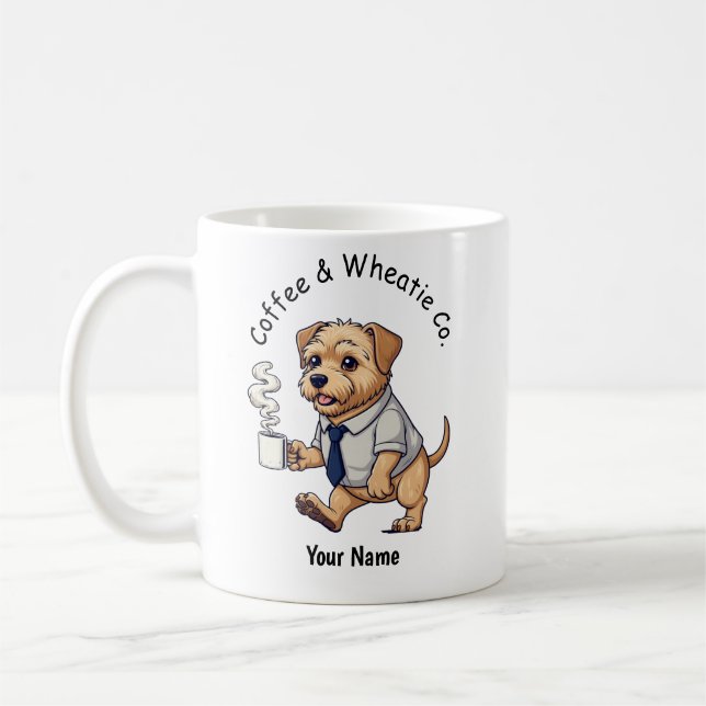 Funny Wheaten Terrier Business Suit Coffee  Mug (Left)