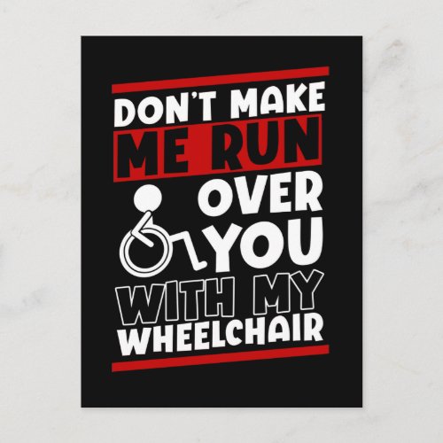 Funny Wheelchair Driver Humor Postcard