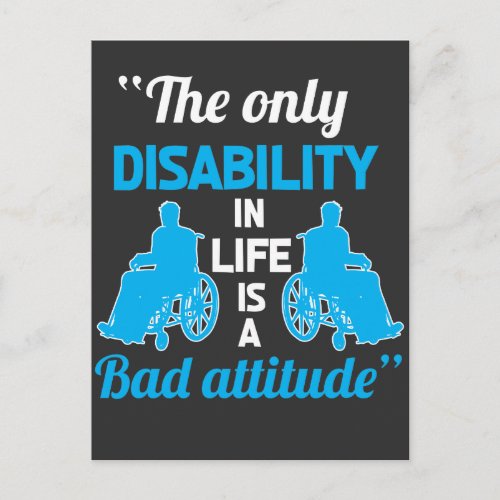 Funny Wheelchair Handicap Gift Positive Disability Postcard