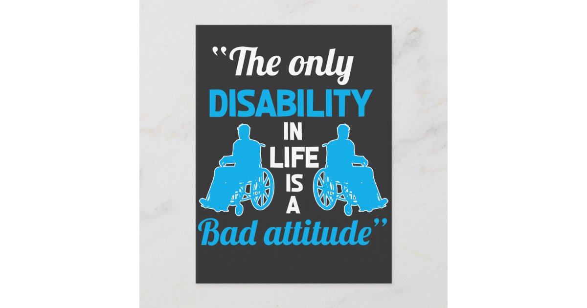 Funny Wheelchair Handicap Gift Positive Disability Postcard Zazzle