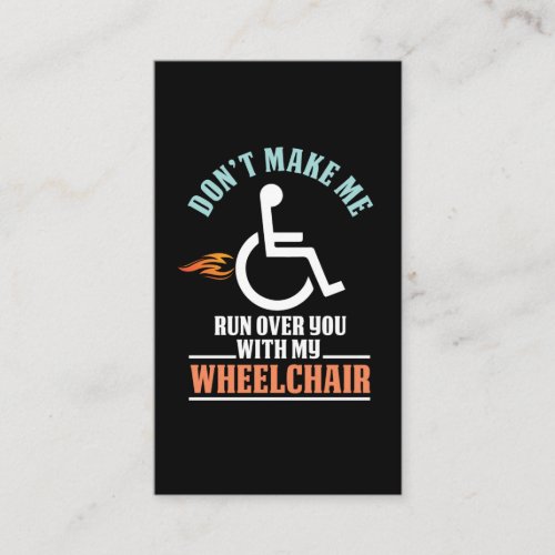 Funny Wheelchair Joke for Comedian Business Card