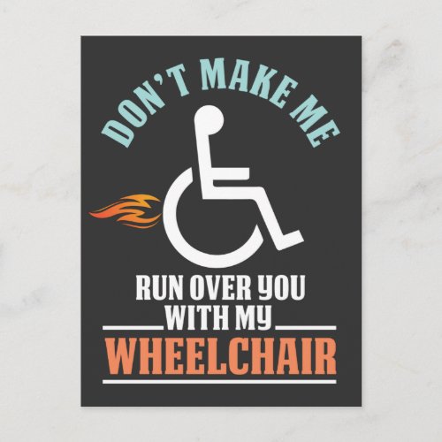 Funny Wheelchair Joke for Comedian Postcard