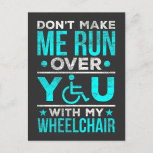Funny Wheelchair Joke for humorous Warrior Postcard