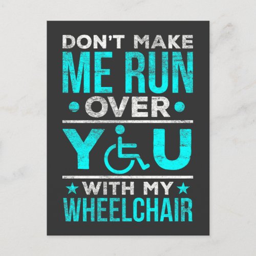 Funny Wheelchair Joke for humorous Warrior Postcard