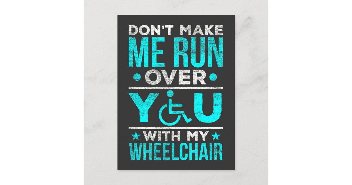 Funny Wheelchair Joke for humorous Warrior Postcard Zazzle