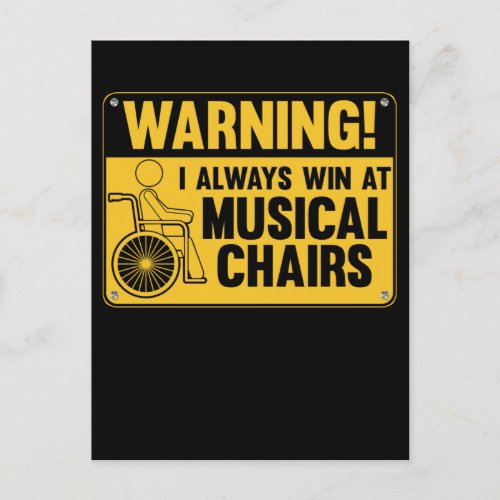 Funny Wheelchair Musical Chair Humor Postcard
