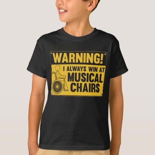 Funny Wheelchair Musical Chair Humor T_Shirt