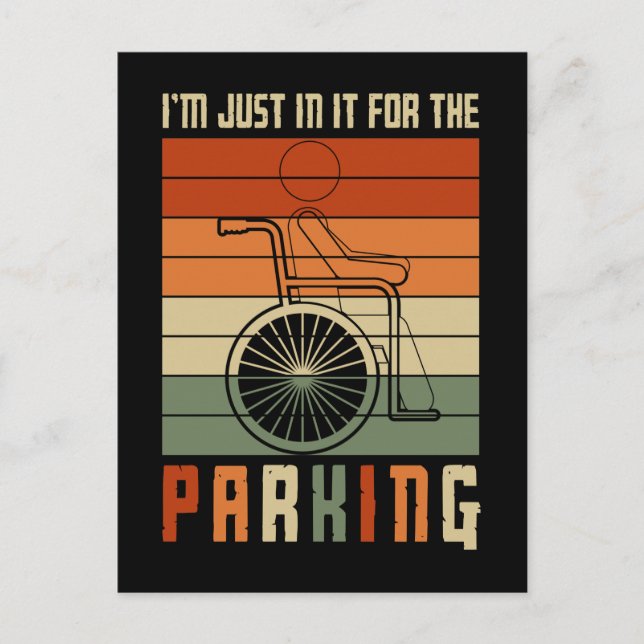 Funny Wheelchair Saying Postcard (Front)