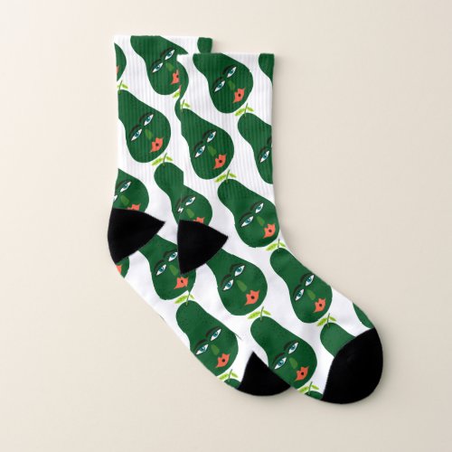 Funny Whimsical Avocado Pattern Socks