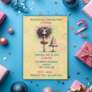 Funny Whimsical Birthday Girl Invitation