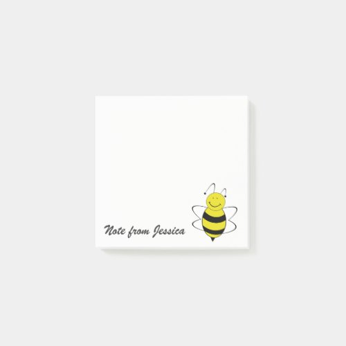 Funny whimsical cute bee personalized post_it notes