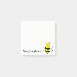 Funny whimsical cute bee personalized post-it notes