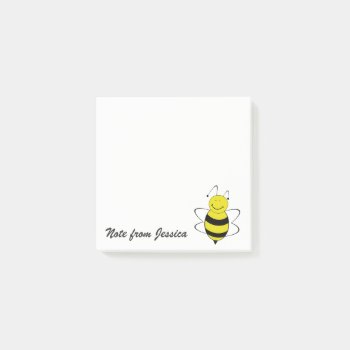 Funny Whimsical Cute Bee Personalized Post-it Notes by Makidzona at Zazzle