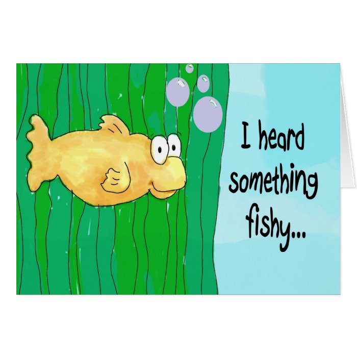 Funny Whimsical Note Card All Occassions Fish