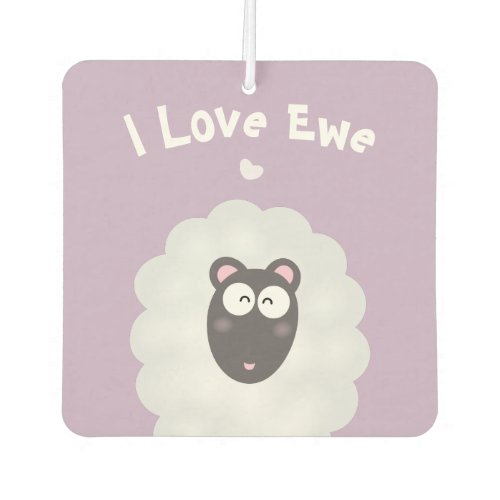 Funny Whimsical Pun I Love You Cute Pastel Purple Air Freshener