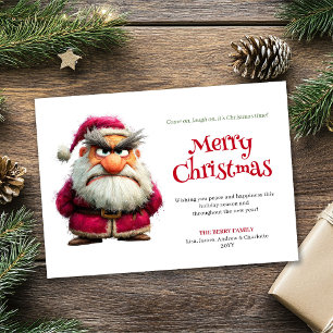 Funny whimsical Santa digital holiday greeting
