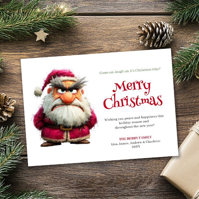 Funny whimsical Santa digital holiday greeting Card (Funny whimsical Santa digital holiday greeting)