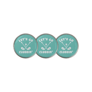 Funny Whimsical Teal Sports Gift Modern Golf Ball Marker
