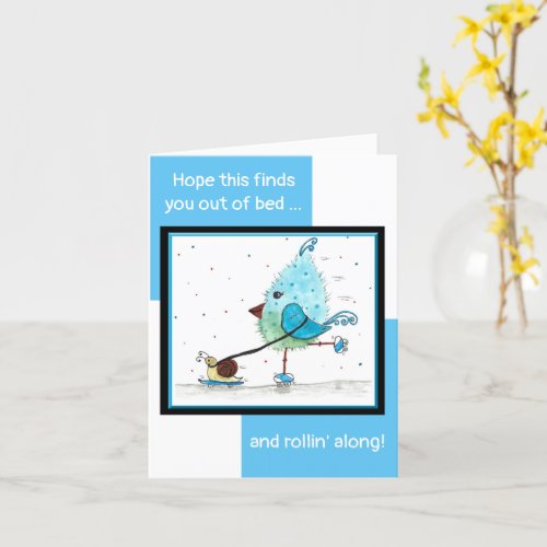 Funny Whimsical Watercolor Get Well Card