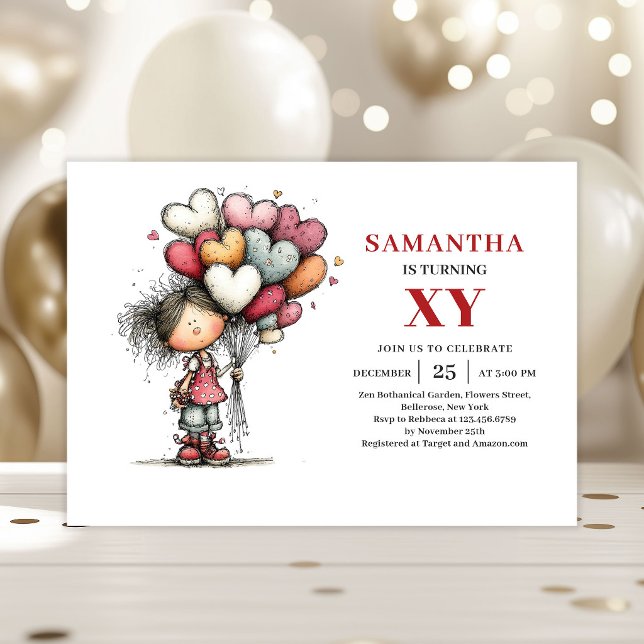 Funny Whimsy Girl Birthday invitation (Funny Whimsy Girl Birthday invitation)