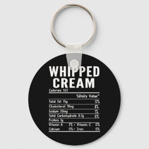 Funny Whipped Cream Nutrition Facts Thanksgiving F Keychain