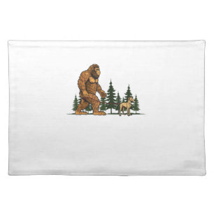 Funny Whippet Bigfoot Dog Walking Dog Mom Dad Kids Cloth Placemat